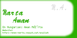 marta aman business card
